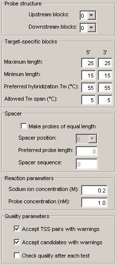 Design parameters panel